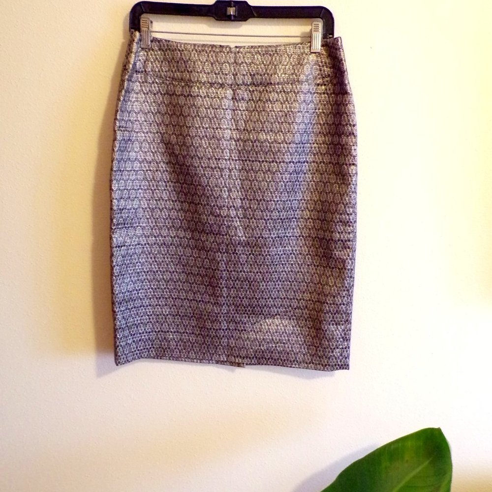 NWOT- Charter Club Metallic Printed Pencil Skirt